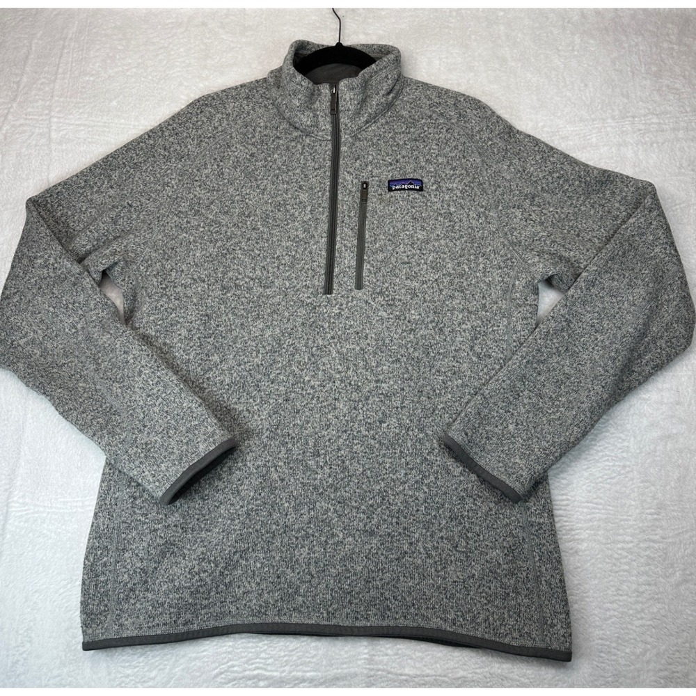 Patagonia Better Sweater 1/4 Zip Pullover Mens Large Gray Heather Fleece